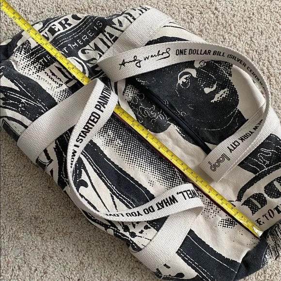 Andy Warhol Dollar Bill Duffel. White straps. - Picture 13 of 15